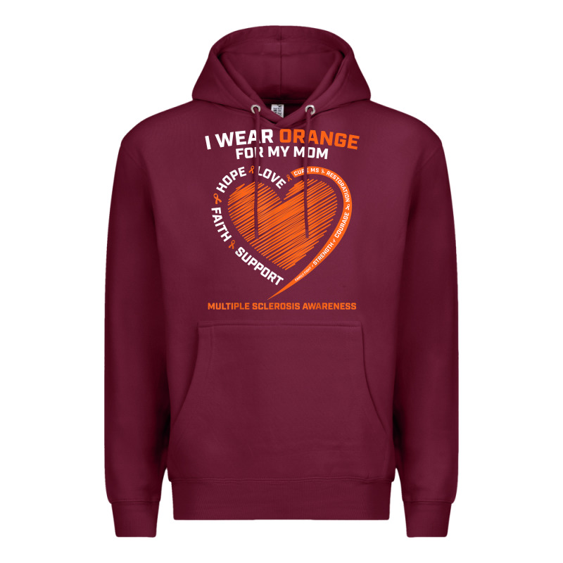 I Wear Orange For My Mom Ms Multiple Sclerosis Awareness T Shirt Premium Hoodie by linhVisuals | Teevron