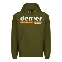 Army Green denver colorado vintage 70's 80's retro style men women t shirt Premium Hoodie - linhVisuals
