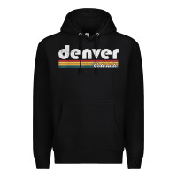 Black denver colorado vintage 70's 80's retro style men women t shirt Premium Hoodie - linhVisuals