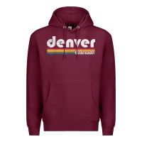 Burgundy denver colorado vintage 70's 80's retro style men women t shirt Premium Hoodie - linhVisuals
