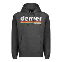 Charcoal Heather denver colorado vintage 70's 80's retro style men women t shirt Premium Hoodie - linhVisuals