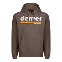 Coffee denver colorado vintage 70's 80's retro style men women t shirt Premium Hoodie - linhVisuals