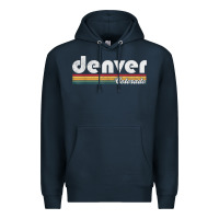 Navy denver colorado vintage 70's 80's retro style men women t shirt Premium Hoodie - linhVisuals