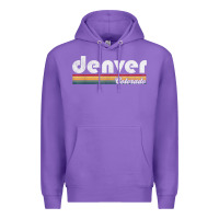 Purple denver colorado vintage 70's 80's retro style men women t shirt Premium Hoodie - linhVisuals
