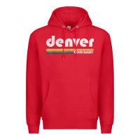 Red denver colorado vintage 70's 80's retro style men women t shirt Premium Hoodie - linhVisuals