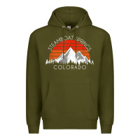 Army Green retro vintage steamboat springs colorado distressed t shirt Premium Hoodie - linhVisuals