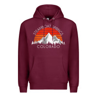 Burgundy retro vintage steamboat springs colorado distressed t shirt Premium Hoodie - linhVisuals