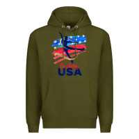 Army Green ice skating dance support the team tshirt usa flag t shirt Premium Hoodie - linhVisuals
