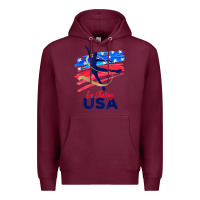 Burgundy ice skating dance support the team tshirt usa flag t shirt Premium Hoodie - linhVisuals