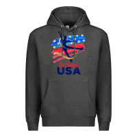 Charcoal Heather ice skating dance support the team tshirt usa flag t shirt Premium Hoodie - linhVisuals