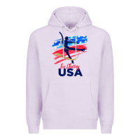 Lilac ice skating dance support the team tshirt usa flag t shirt Premium Hoodie - linhVisuals