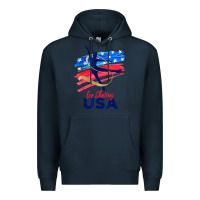 Navy ice skating dance support the team tshirt usa flag t shirt Premium Hoodie - linhVisuals