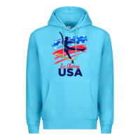 Ocean Blue ice skating dance support the team tshirt usa flag t shirt Premium Hoodie - linhVisuals