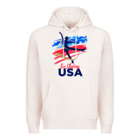 Pale Pink ice skating dance support the team tshirt usa flag t shirt Premium Hoodie - linhVisuals