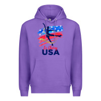 Purple ice skating dance support the team tshirt usa flag t shirt Premium Hoodie - linhVisuals