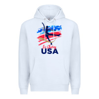 White ice skating dance support the team tshirt usa flag t shirt Premium Hoodie - linhVisuals