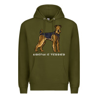 Army Green airedale terrier crazy dog lover sweatshirt Premium Hoodie - linhVisuals