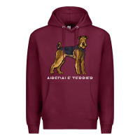 Burgundy airedale terrier crazy dog lover sweatshirt Premium Hoodie - linhVisuals