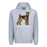 Heather Grey airedale terrier crazy dog lover sweatshirt Premium Hoodie - linhVisuals