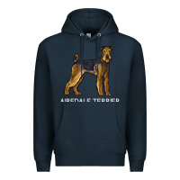Navy airedale terrier crazy dog lover sweatshirt Premium Hoodie - linhVisuals