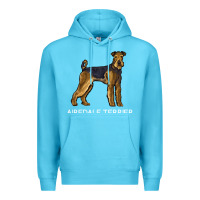 Ocean Blue airedale terrier crazy dog lover sweatshirt Premium Hoodie - linhVisuals