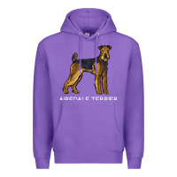 Purple airedale terrier crazy dog lover sweatshirt Premium Hoodie - linhVisuals