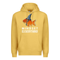 Antique Gold mindset motivational quote cute goldfish shark fish t shirt Premium Hoodie - linhVisuals