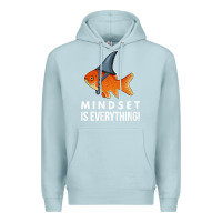 Blue Mist mindset motivational quote cute goldfish shark fish t shirt Premium Hoodie - linhVisuals