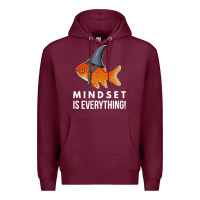 Mindset Motivational Quote Cute Goldfish Shark Fish T Shirt Premium Hoodie | Teevron