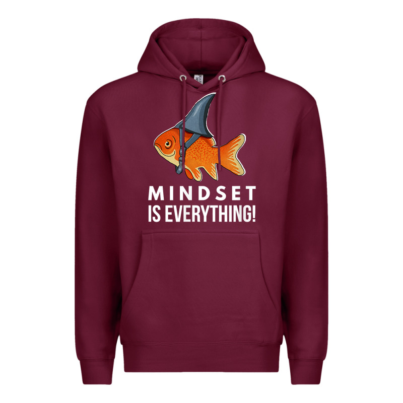 Mindset Motivational Quote Cute Goldfish Shark Fish T Shirt Premium Hoodie by linhVisuals | Teevron