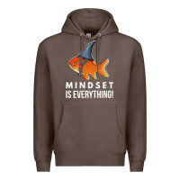 Coffee mindset motivational quote cute goldfish shark fish t shirt Premium Hoodie - linhVisuals