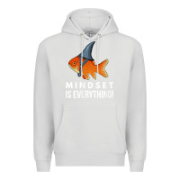Dove Grey mindset motivational quote cute goldfish shark fish t shirt Premium Hoodie - linhVisuals