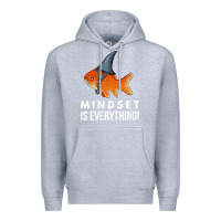Heather Grey mindset motivational quote cute goldfish shark fish t shirt Premium Hoodie - linhVisuals