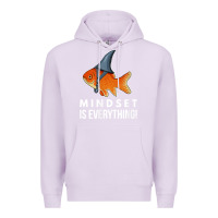 Lilac mindset motivational quote cute goldfish shark fish t shirt Premium Hoodie - linhVisuals