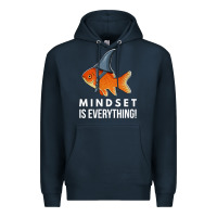 Navy mindset motivational quote cute goldfish shark fish t shirt Premium Hoodie - linhVisuals