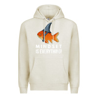 Oatmeal Heather mindset motivational quote cute goldfish shark fish t shirt Premium Hoodie - linhVisuals