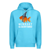 Ocean Blue mindset motivational quote cute goldfish shark fish t shirt Premium Hoodie - linhVisuals