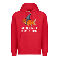 Red mindset motivational quote cute goldfish shark fish t shirt Premium Hoodie - linhVisuals