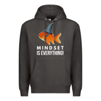Smoke mindset motivational quote cute goldfish shark fish t shirt Premium Hoodie - linhVisuals