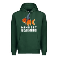 Sports Green mindset motivational quote cute goldfish shark fish t shirt Premium Hoodie - linhVisuals