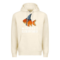 Tofu mindset motivational quote cute goldfish shark fish t shirt Premium Hoodie - linhVisuals