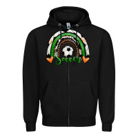 Black Soccer Rainbow Zipper Hoodie - RanaPortraitStore