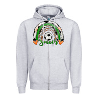 Heather Grey Soccer Rainbow Zipper Hoodie - RanaPortraitStore