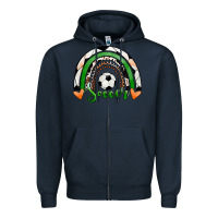 Navy Soccer Rainbow Zipper Hoodie - RanaPortraitStore