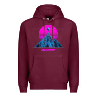 Burgundy pink sun   official gunship t shirt Premium Hoodie - linhVisuals
