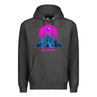 Charcoal Heather pink sun   official gunship t shirt Premium Hoodie - linhVisuals
