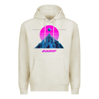 Oatmeal Heather pink sun   official gunship t shirt Premium Hoodie - linhVisuals