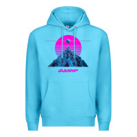 Ocean Blue pink sun   official gunship t shirt Premium Hoodie - linhVisuals