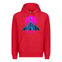 Red pink sun   official gunship t shirt Premium Hoodie - linhVisuals