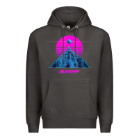 Smoke pink sun   official gunship t shirt Premium Hoodie - linhVisuals